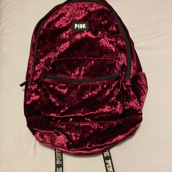 Pink velvet backpack used once or twice